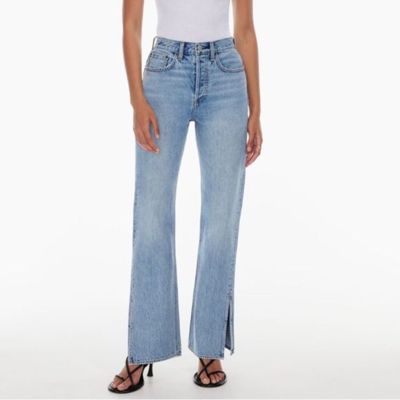 Aritzia Denim - DENIM FORUM Joni High Rise Loose Denim w Slits Sz 24